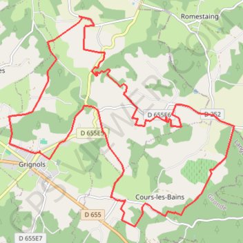 Itinéraire Boucle de Grignols, distance, dénivelé, altitude, carte, profil, trace GPS