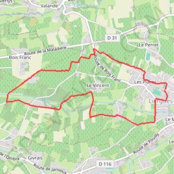 Itinéraire Liergues 6, distance, dénivelé, altitude, carte, profil, trace GPS