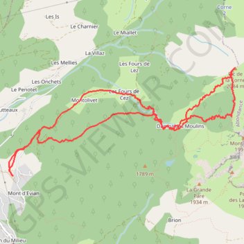 Itinéraire Pic de la Corne, distance, dénivelé, altitude, carte, profil, trace GPS