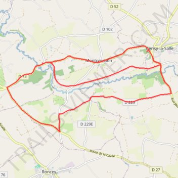 Itinéraire St Laurent Montpinchon, distance, dénivelé, altitude, carte, profil, trace GPS