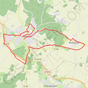 Itinéraire Le tortillard de Marines, distance, dénivelé, altitude, carte, profil, trace GPS