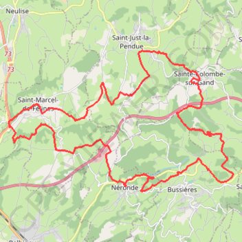 Itinéraire Montagnes du Matin - Saint-Marcel-de-Félines, distance, dénivelé, altitude, carte, profil, trace GPS