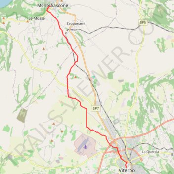 Itinéraire tappa-40-da-montefiascone-viterbo, distance, dénivelé, altitude, carte, profil, trace GPS
