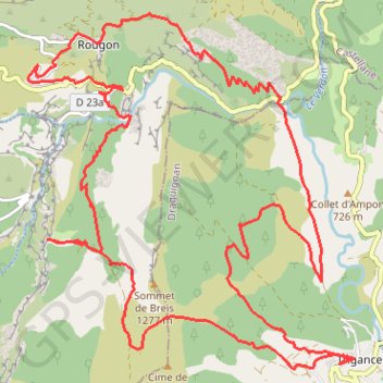 Itinéraire Gorges du Verdon, boucle par les belvédères de Rancoumas et du Point Sublime, distance, dénivelé, altitude, carte, profil, trace GPS
