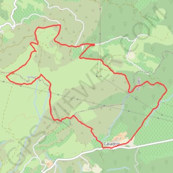 Itinéraire Rando Caladroy, distance, dénivelé, altitude, carte, profil, trace GPS