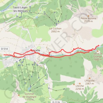 Itinéraire Raquettes à Ancelle vers Rouane Basse, distance, dénivelé, altitude, carte, profil, trace GPS