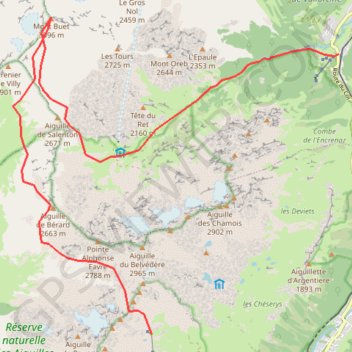 Itinéraire Buet, distance, dénivelé, altitude, carte, profil, trace GPS