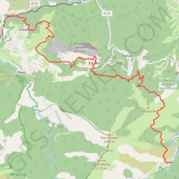 Itinéraire Olette/Py, distance, dénivelé, altitude, carte, profil, trace GPS