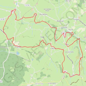 Itinéraire Brionnais - Sarry, distance, dénivelé, altitude, carte, profil, trace GPS
