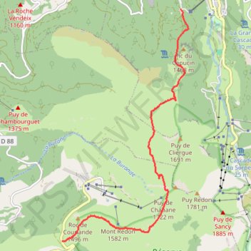 Itinéraire Chastreix sancy mont dore, distance, dénivelé, altitude, carte, profil, trace GPS