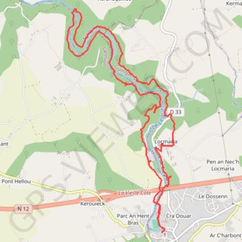 Itinéraire Circuit des papeteries Belle ile en terre, distance, dénivelé, altitude, carte, profil, trace GPS