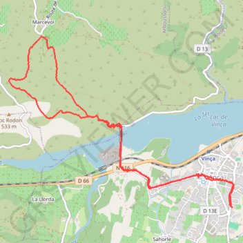 Itinéraire Rando de Vinça au Prieuré de Marcevol(66320), distance, dénivelé, altitude, carte, profil, trace GPS