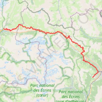 Itinéraire GR50 De Mizoën (Isère) à Briançon (Hautes-Alpes), distance, dénivelé, altitude, carte, profil, trace GPS
