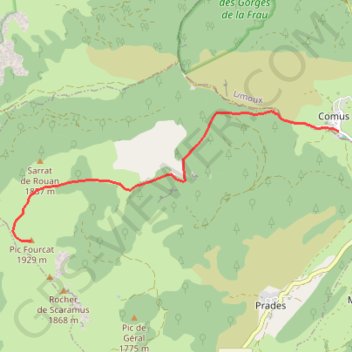 Itinéraire Pic Fourcat, distance, dénivelé, altitude, carte, profil, trace GPS