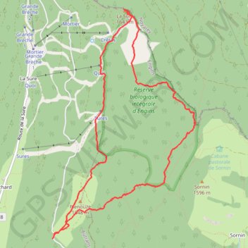 Itinéraire La Sure depuis Font-Chaude, distance, dénivelé, altitude, carte, profil, trace GPS
