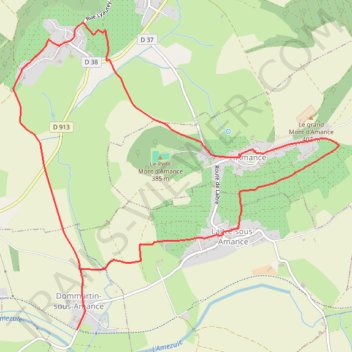 Itinéraire Dommartin-sous-Amance, distance, dénivelé, altitude, carte, profil, trace GPS