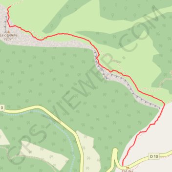 Itinéraire Du col des portes à la citadelle, distance, dénivelé, altitude, carte, profil, trace GPS