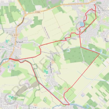 Itinéraire Scarpe et mer de Flines - Flines-Lez-Raches, distance, dénivelé, altitude, carte, profil, trace GPS