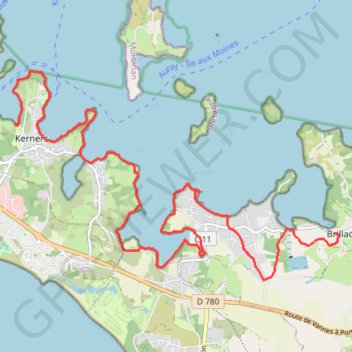 Itinéraire Kerners - Brillac, distance, dénivelé, altitude, carte, profil, trace GPS