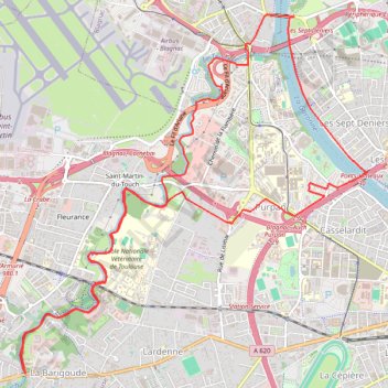 Itinéraire Le long du Touch, distance, dénivelé, altitude, carte, profil, trace GPS
