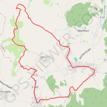 Itinéraire Saleich-Urau-Artihaguères, distance, dénivelé, altitude, carte, profil, trace GPS