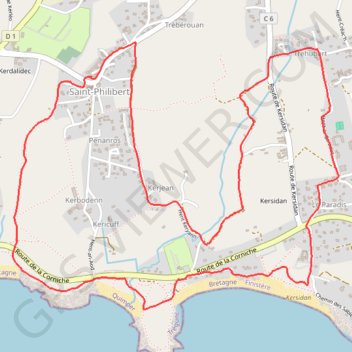 Itinéraire Randonnée Trégunc Sud, distance, dénivelé, altitude, carte, profil, trace GPS