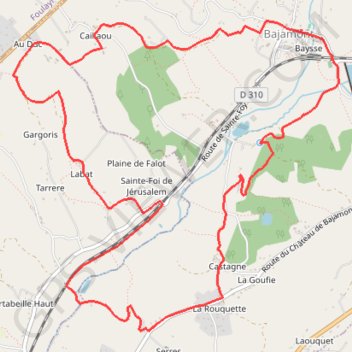 Itinéraire Bajamont, le circuit des fontaines et lavoirs - Pays de l'Agenais, distance, dénivelé, altitude, carte, profil, trace GPS