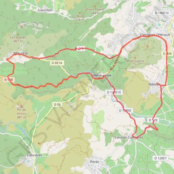 Itinéraire Le Coeur d'Hérault à vélo - La manufacture royale de Villeneuvette et le cirque de Mourèze, distance, dénivelé, altitude, carte, profil, trace GPS