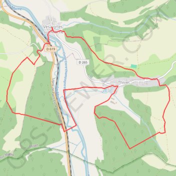 Itinéraire Vesaignes-sur-marne Bois de Marne, distance, dénivelé, altitude, carte, profil, trace GPS