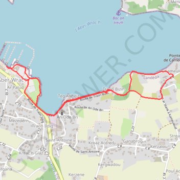 Itinéraire AberWrac'h - Traon Bizin, distance, dénivelé, altitude, carte, profil, trace GPS