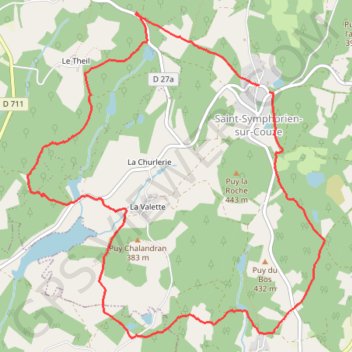 Itinéraire 87-217, distance, dénivelé, altitude, carte, profil, trace GPS