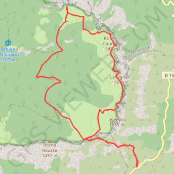 Itinéraire 3 becs depuis la Chaudière, distance, dénivelé, altitude, carte, profil, trace GPS