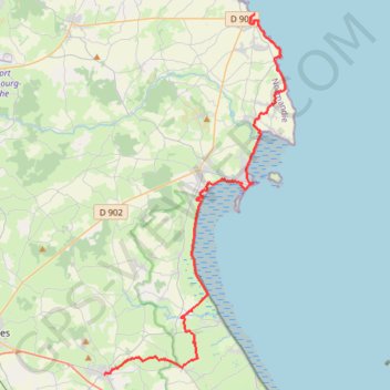 Itinéraire Le chemin aux Anglais - Barfleur à Montebourg, distance, dénivelé, altitude, carte, profil, trace GPS