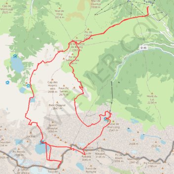 Itinéraire Tour des 3000 luchonnais, distance, dénivelé, altitude, carte, profil, trace GPS