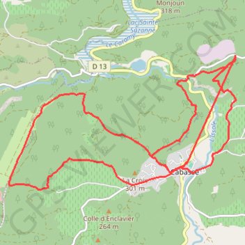 Itinéraire Cabasse - le Defends - Notre-Dame du Glaive, distance, dénivelé, altitude, carte, profil, trace GPS