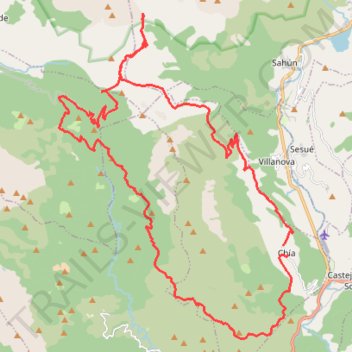 Itinéraire VALLE DE BENASQUE 2: Circular SIERRA DE CHÍA y cascadas Barb..., distance, dénivelé, altitude, carte, profil, trace GPS