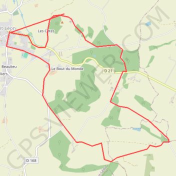 Itinéraire Saint Léon, distance, dénivelé, altitude, carte, profil, trace GPS