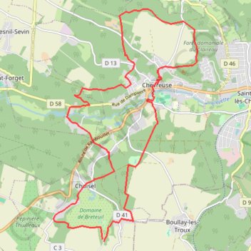Itinéraire Breteuil, distance, dénivelé, altitude, carte, profil, trace GPS