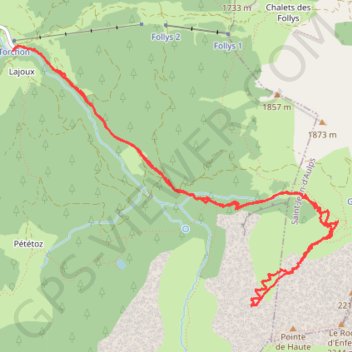 Itinéraire Roc d'Enfer, distance, dénivelé, altitude, carte, profil, trace GPS