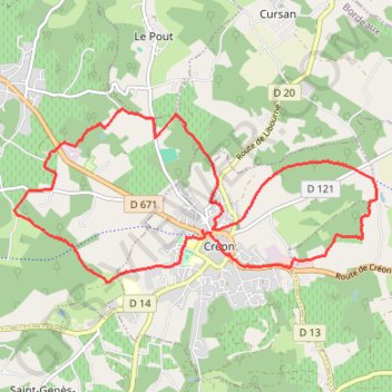 Itinéraire Chemin Faisant à Créon, distance, dénivelé, altitude, carte, profil, trace GPS