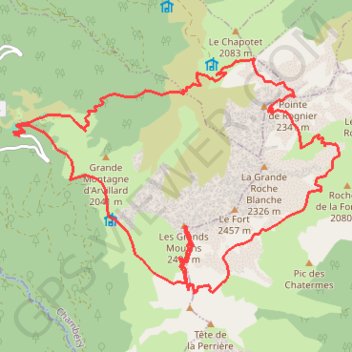 Itinéraire Les Grands Moulins, distance, dénivelé, altitude, carte, profil, trace GPS