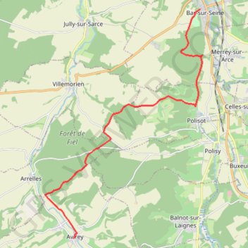Itinéraire De Bar-sur-Seine à Avirey Lingey (Chemin de Compostelle), distance, dénivelé, altitude, carte, profil, trace GPS