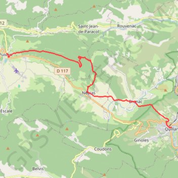 Itinéraire Quillan Nebias Puivert, distance, dénivelé, altitude, carte, profil, trace GPS