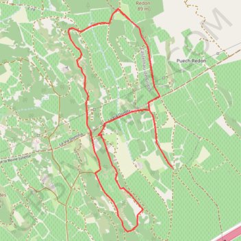 Itinéraire Circuit Via Domitia - Pinet, distance, dénivelé, altitude, carte, profil, trace GPS
