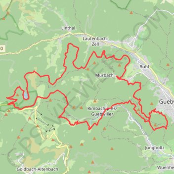 Itinéraire Guebwiller - Circuit de la Glashutte, distance, dénivelé, altitude, carte, profil, trace GPS
