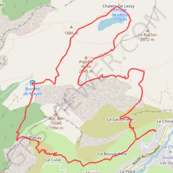 Itinéraire Chinaillon Aiguille Verte Lac de Lessy, distance, dénivelé, altitude, carte, profil, trace GPS