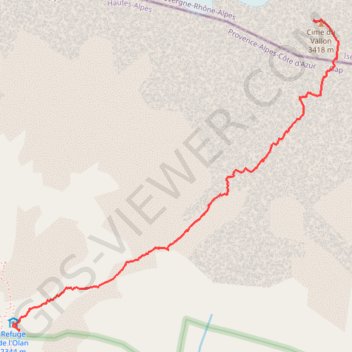 Itinéraire Cime du Vallon, distance, dénivelé, altitude, carte, profil, trace GPS