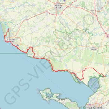 Itinéraire L'Île-d'Olonne - Sèvre niortaise, distance, dénivelé, altitude, carte, profil, trace GPS