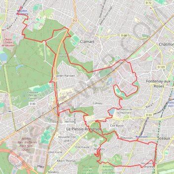 Itinéraire Les terrasses de Robinson, distance, dénivelé, altitude, carte, profil, trace GPS