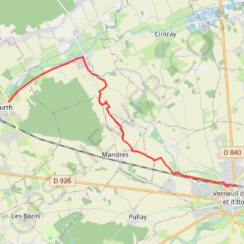 Itinéraire Chemin de Saint Michel (Verneuil-Bourth) etape 1, distance, dénivelé, altitude, carte, profil, trace GPS